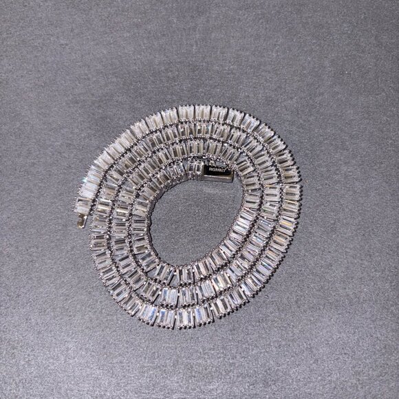 Square Baguette Tennis Chain - Silver - Picture 2 of 2